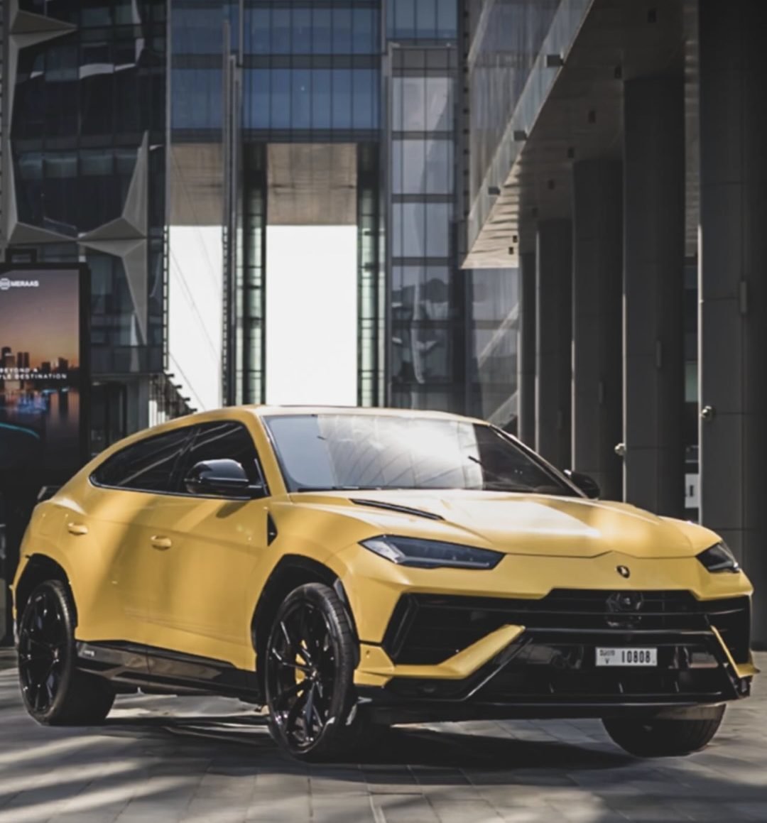Yellow Lamborghini Urus S SUV, available for rent from YAZ Car Rental