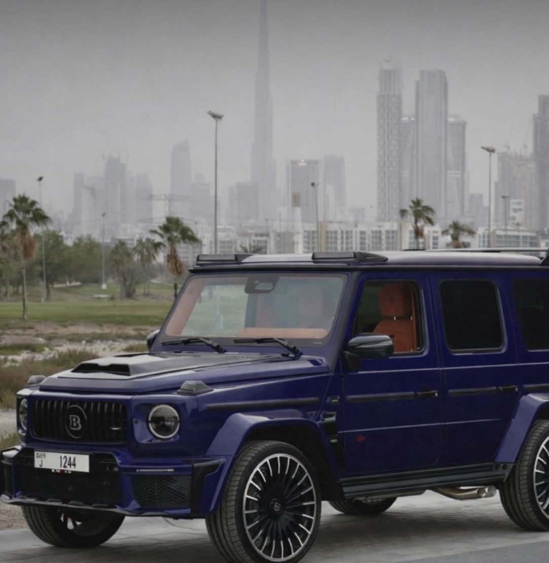Blue Mercedes-AMG Brabus G800 SUV, available for rent from YAZ Car Rental