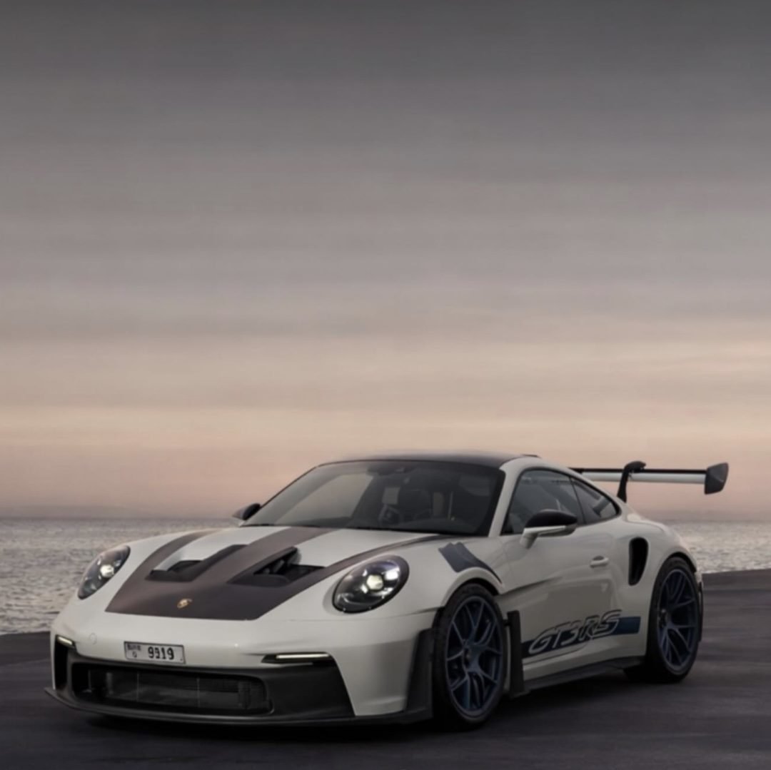 White Porsche 911 GT3 RS with Weissach Package, available for rent from YAZ Car Rental